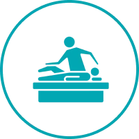 Massage therapist working on client illustration