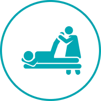 Simple massage symbol on black background
