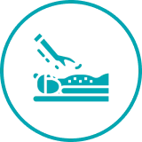 Seed planting illustration in blue circle.
