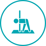Seed planting illustration in blue circle.