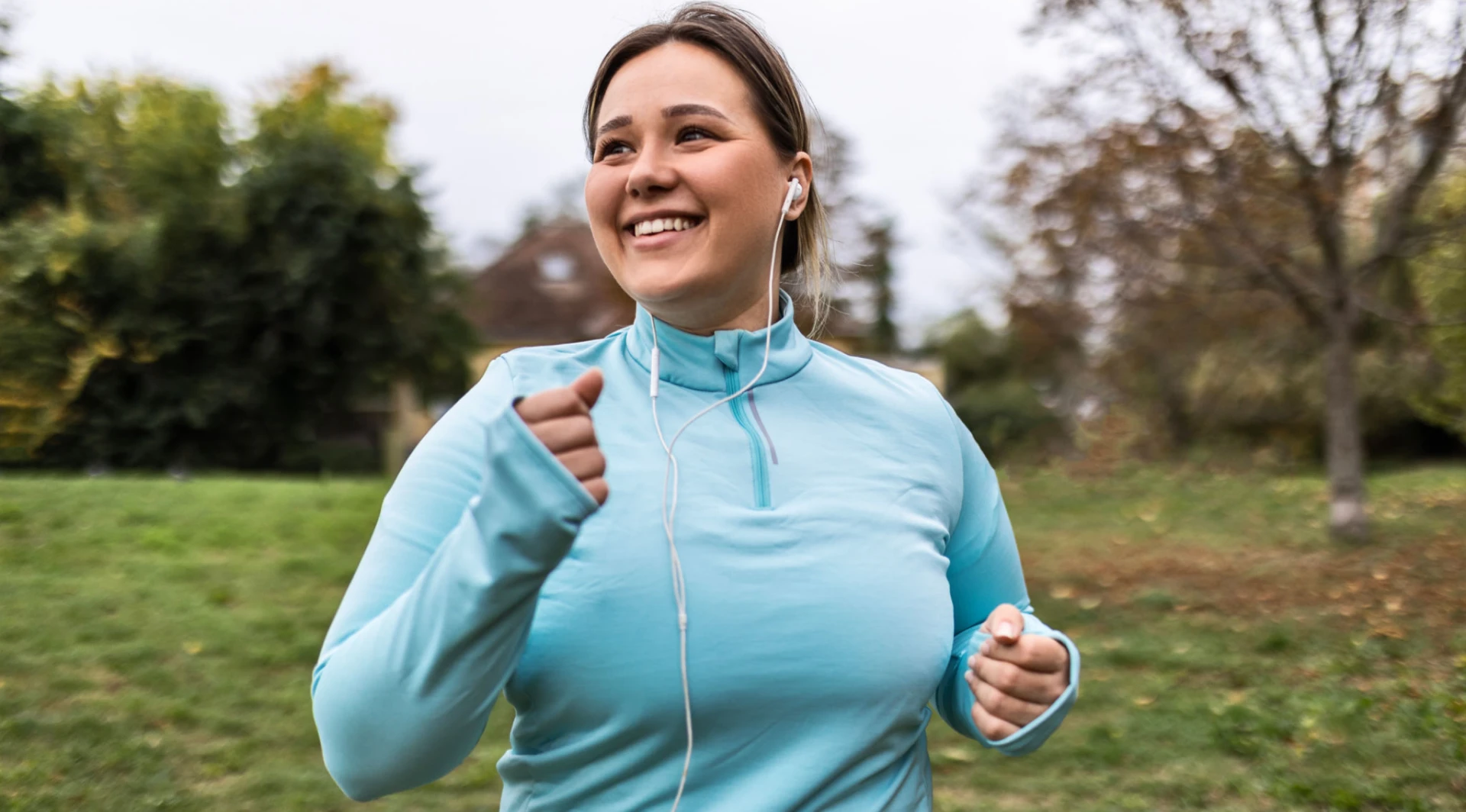 Female jogger enjoying outdoor exercise